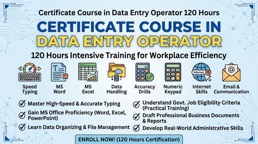 Certificate Course in Data Entry Operator 120 Hours